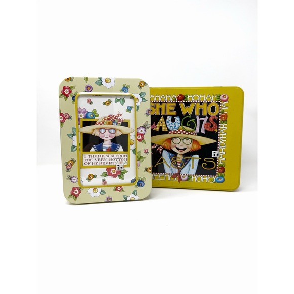 Mary Engelbreit JC Penney Other - Mary Engelbreit Tin Lot Hinged Lid Photo Frame Lid Decorative Storage Boxes